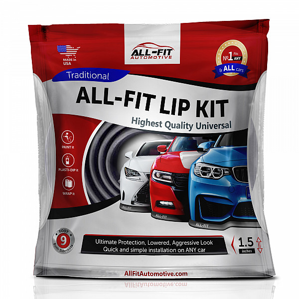 Original ALL-FIT LIP KIT Traditional ROT Universal Spoiler Lippe Frontspoiler Spoilerlippe Gummilippe Frontspoileraufsatz Spoileraufsatz Seitenschweller 3M - Größe Small