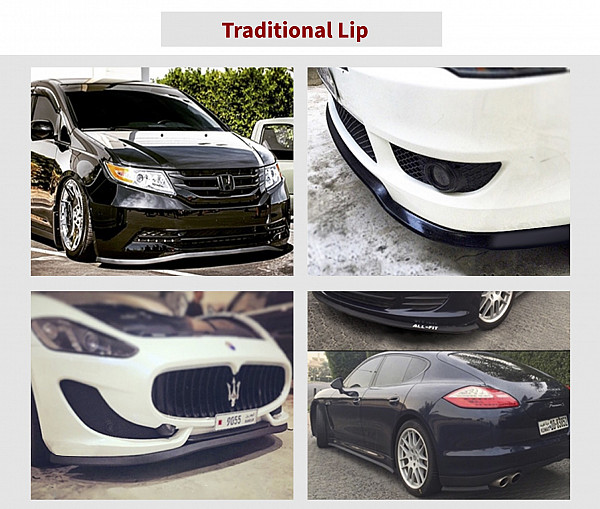 Original ALL-FIT LIP KIT Traditional ROT Universal Spoiler Lippe Frontspoiler Spoilerlippe Gummilippe Frontspoileraufsatz Spoileraufsatz Seitenschweller 3M - Größe Small