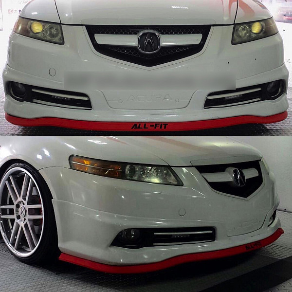 Original ALL-FIT LIP KIT Traditional ROT Universal Spoiler Lippe Frontspoiler Spoilerlippe Gummilippe Frontspoileraufsatz Spoileraufsatz Seitenschweller 3M - Größe Small