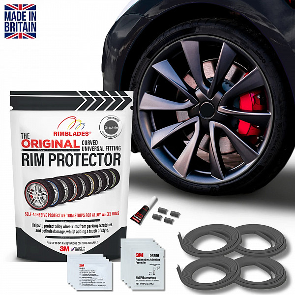 Rimblades Original GRAPHITE RIM PROTECTION & STYLING – C Profile For Alloy Wheels Up To 24