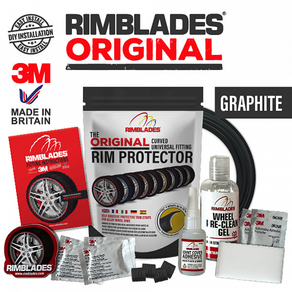 Rimblades Original GRAPHITE RIM PROTECTION & STYLING – C Profile For Alloy Wheels Up To 24