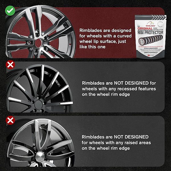 Rimblades Original GRAPHITE RIM PROTECTION & STYLING – C Profile For Alloy Wheels Up To 24