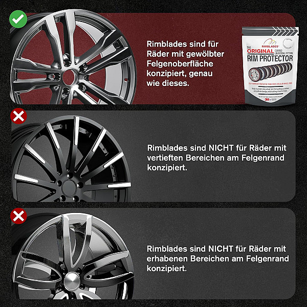 Rimblades Original GRAPHITE RIM PROTECTION & STYLING – C Profile For Alloy Wheels Up To 24