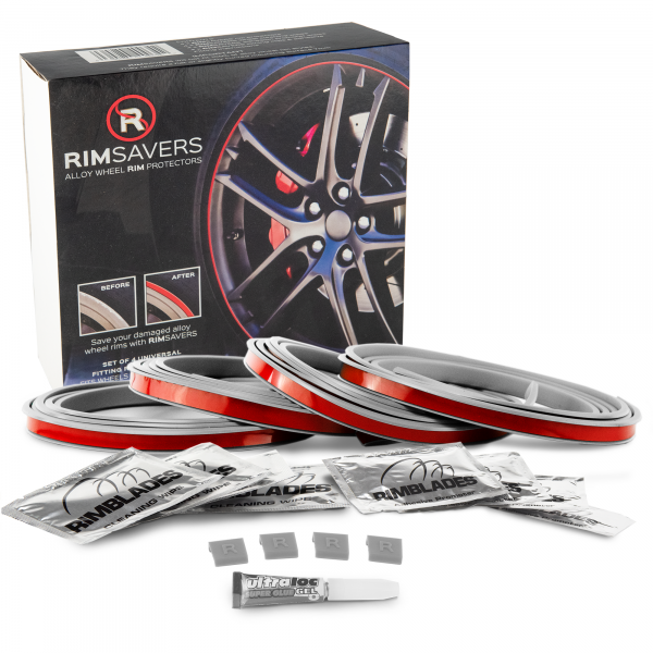 Rimsavers SILVER Wheel PROTECTION & STYLING – L Profile For Alloy Wheels With Flat Rim Edge Up To 24