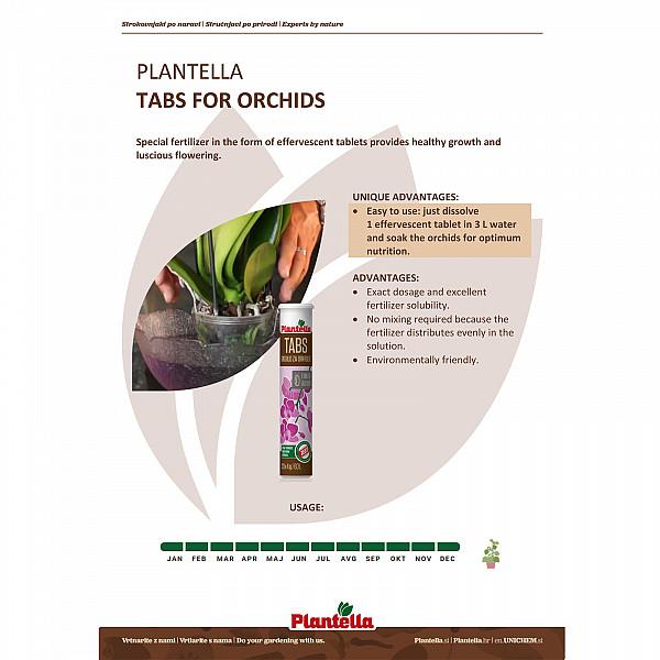 Tabs for Orchids PLANTELLA – 10 Tablets – Efficient Tablet-Form Care for Strong Roots & Lush Orchid Blooms