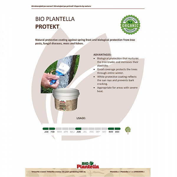 White Tree Paint BIO PLANTELLA PROTEKT – Organic Tree Protection Against Frost, Heat & Cracking | White Coating for Tree Trunks – Natural Winter Protection | 100% Plant-Safe