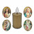 AROBA LED grave candle memorial light – flickering effect like a real candle – long burning time up to 120 days – reusable cemetery candle remembrance candle eternal candle – GOLD – MIXED SAINTS Sticker Set