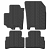 Custom Fit Rubber Floor Mats Compatible With Suzuki Vitara Hybrid 02.2020-> 4 Pcs Set, With Raised Edge, Award Winning Design, Black Colour, Precision-Fit Rubber Car Mats