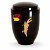 Handcrafted Black Metal Urn with Gold Wheat Design – 4.5L Memorial Urn for Adult Ashes with Ash Capsule Insert – Symbol of Gratitude, Eternity & Nature