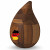 Handcrafted Walnut Wood Urn in Teardrop Shape – 3.1 L Capacity for Ashes – Natural Memorial Urn with Bottom Opening – Stylish, Biodegradable & Unique Local Craftsmanship